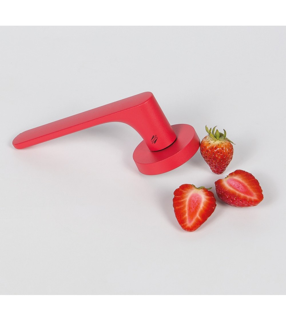 strawberry red round door handle moon one