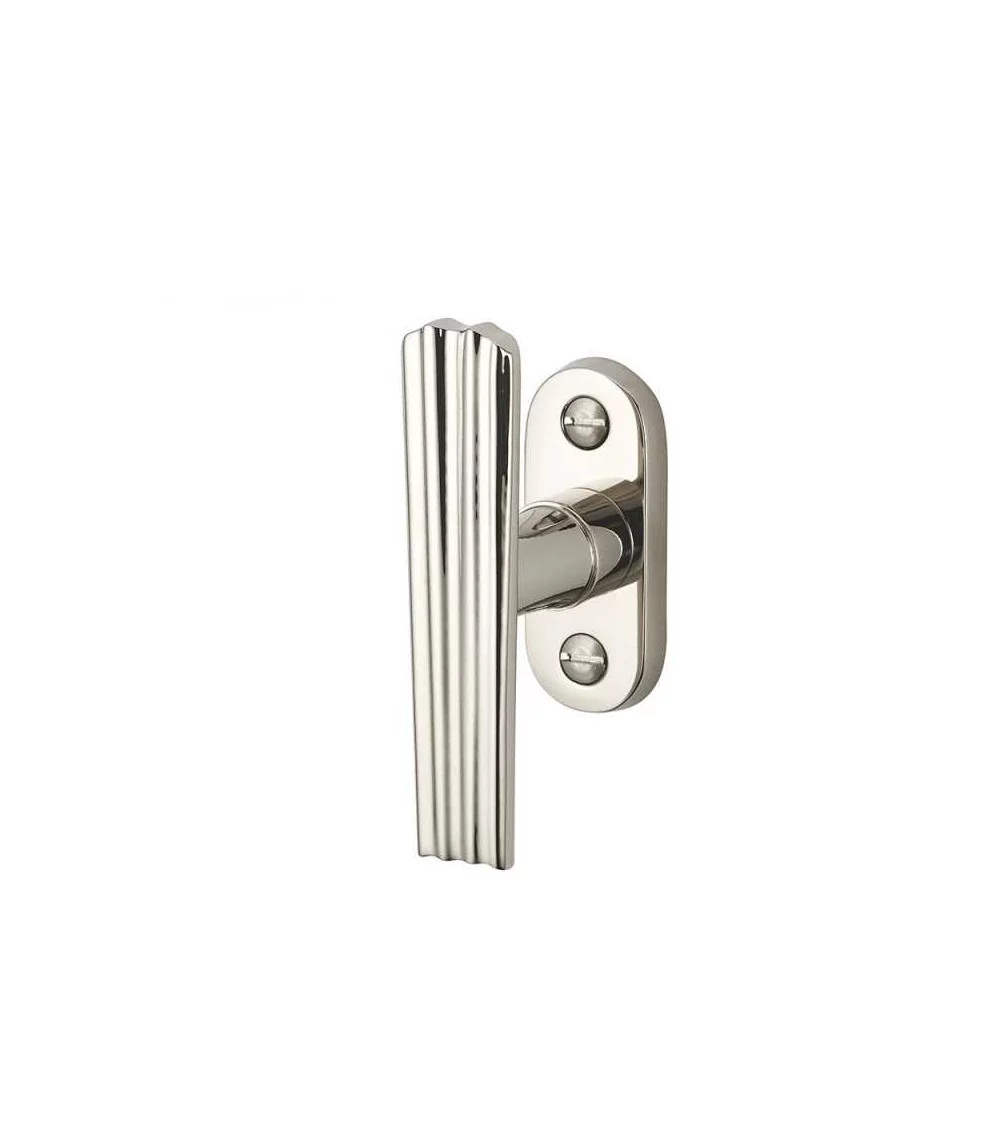 Ribbed window espagnolette bolt, chrome finish