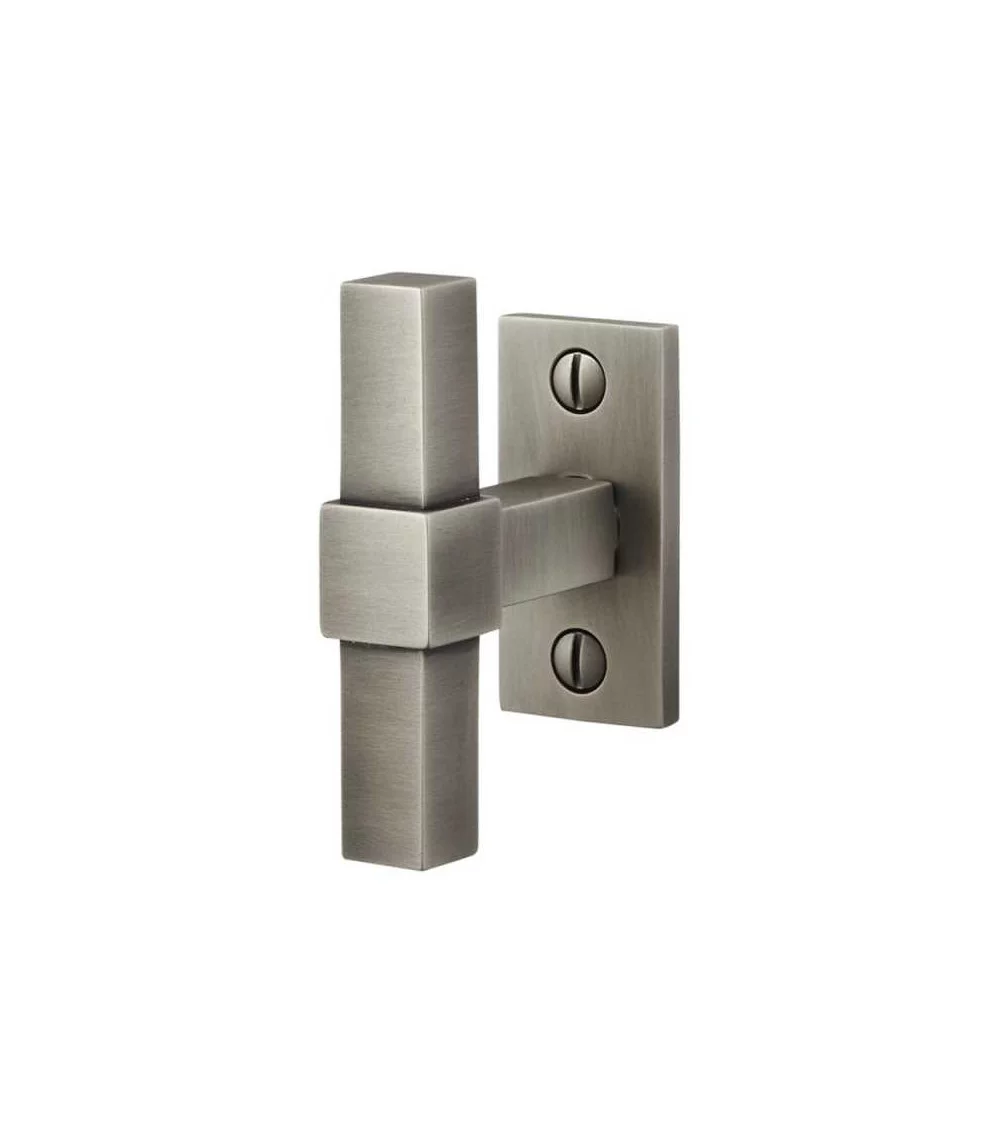 Window espagnolette bolt handle, designer satin nickel finish