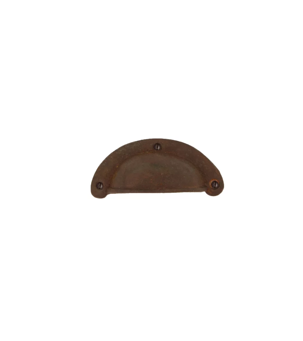 poignée de meuble en forme de coque bronze