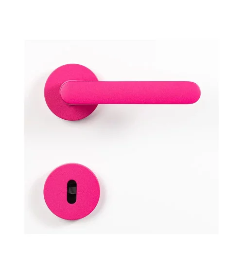 Raspberry Pink coloured door handle - Moon One Round