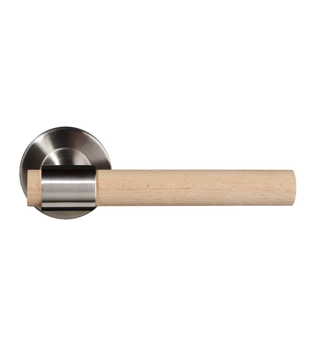 Door handle in natural beech wood