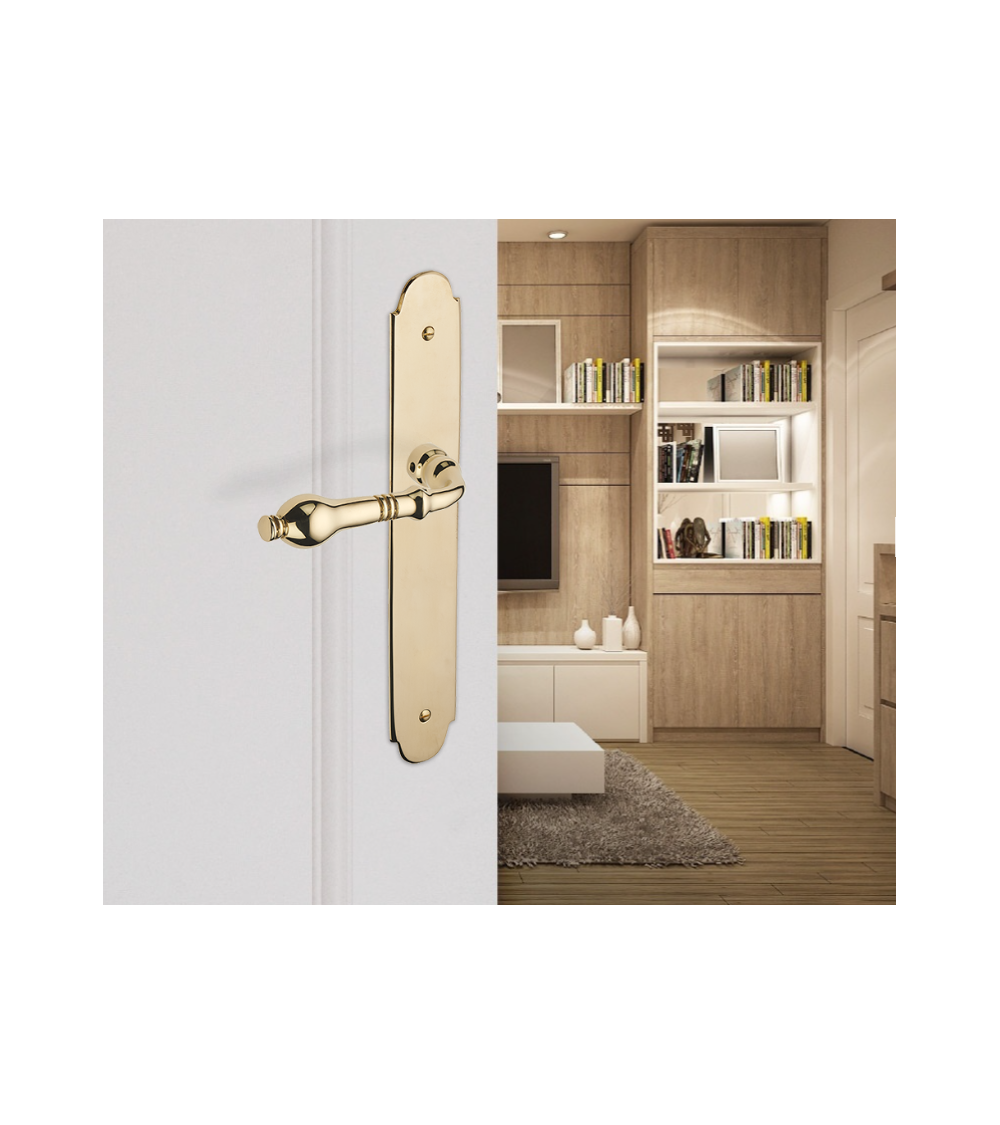 Antoinette/P90 retro brass door handle - MADE IN FRANCE